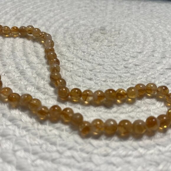 Gorgeous NATURAL CITRINE CRYSTAL Beaded Handmade Necklace Size 17" #667D - Picture 1 of 3